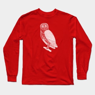Barn Owl - hand drawn detailed bird design Long Sleeve T-Shirt